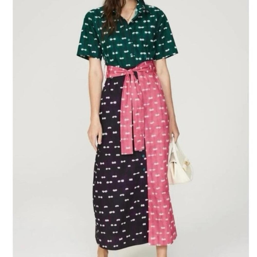 Busayo Polka Dot Shirt maxi cotton Dress Size 4